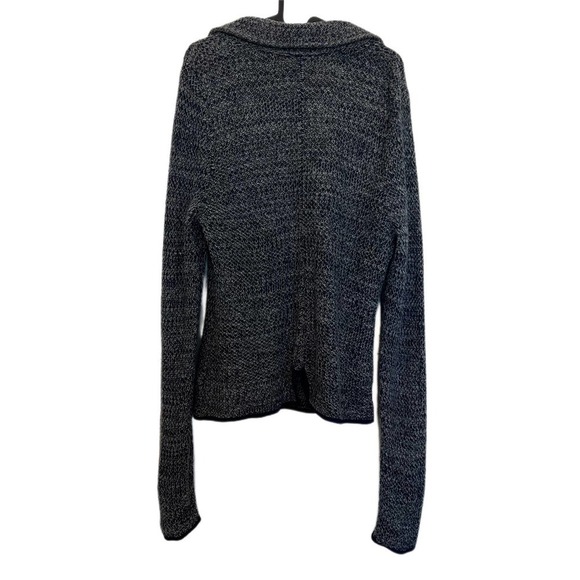 Moth by Anthropologie Wool Blend Blakely Marled Blue Blazer Knit Cardigan Large - Picture 4 of 8